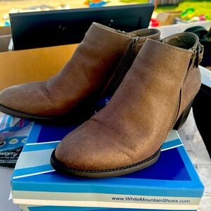 Brand New. White Mountain Booties size 9.5. Color stone/fabric in box